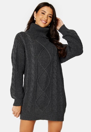BUBBLEROOM Tracy knitted sweater dress Dark grey L