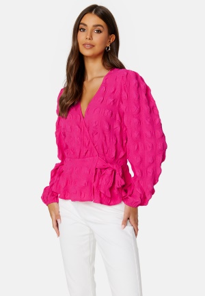 Image of BUBBLEROOM Triniti wrap blouse Pink 34
