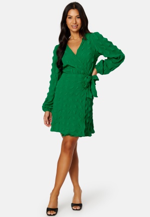 Bilde av Bubbleroom Triniti Wrap Dress Jade-green 34