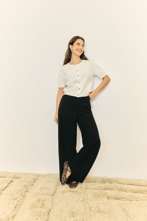 Image of BUBBLEROOM Wide Soft Trousers Black XS