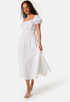 Läs mer om BUBBLEROOM Puff Sleeve Cotton Dress White L