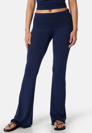 Image of BUBBLEROOM Fold Over Flared Trousers Navy L