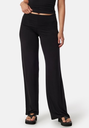 Image of BUBBLEROOM Fold Over Wide Trousers Black L