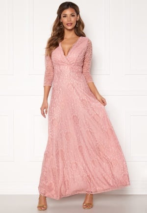 Chiara Forthi Riveria Lace Gown Dusty pink 36