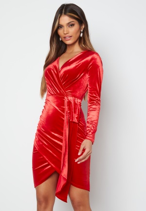Chiara Forthi Snapshot Drape Dress Red S