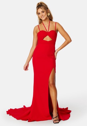 Läs mer om Elle Zeitoune Paityn Side Slit Dress Red S (UK10)