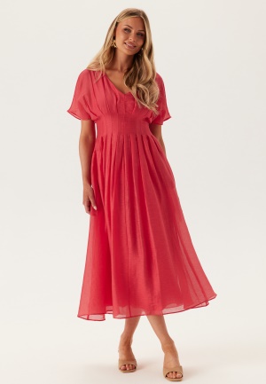Image of FOREVER NEW Francine V Neck Midi Dress Red 38(UK10)