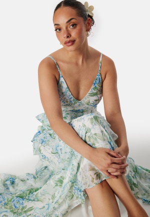 Läs mer om FOREVER NEW Poppy Ruffle Maxi Dress Green/Floral 34