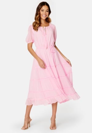 FOREVER NEW Sophie Tiered Midi Dress Plastic Pink 34