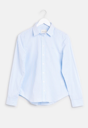 Läs mer om GANT Reg Poplin Striped Shirt Light Blue 34