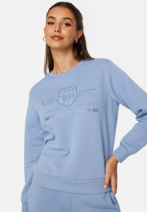GANT Reg Tonal Shield Sweater Blue Water XL