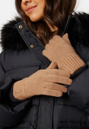 Image of GANT Wool Knit Gloves BURNT SUGAR One size
