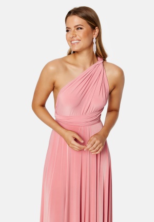 Goddiva Multi Tie Maxi Dress Warm Pink M (UK12)