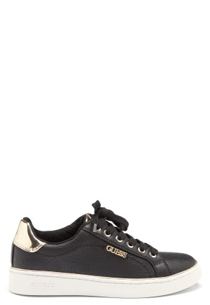 Guess Beckie Leather Sneakers BLACK/BLACK 38