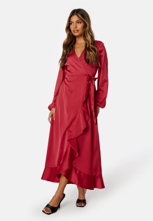 Image of Happy Holly Emmie Maxi LS Dress Dark red 32/34