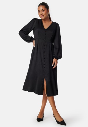 Happy Holly Gwen Satin Dress Black 44/46