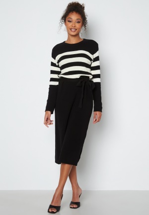 Happy Holly Lone knitted dress Black / Striped 52/54