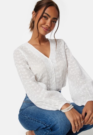 Image of Happy Holly Nisha Broderie Anglaise Blouse White 36/38
