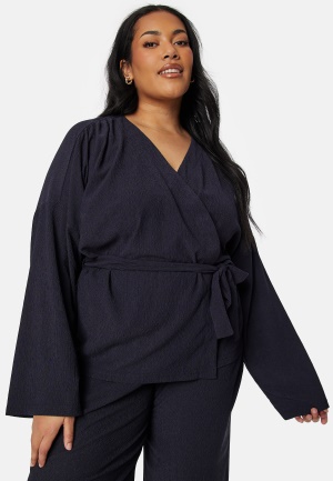 Happy Holly Paulette Wrap Top Navy 32/34