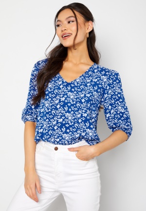 Happy Holly Pennee baloon sleeve blouse Blue / Patterned 44/46