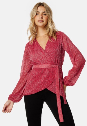 Happy Holly Perley sparkling wrap top Red 52/54