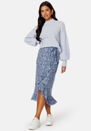Happy Holly Selima frill wrap skirt Blue / Patterned 40/42