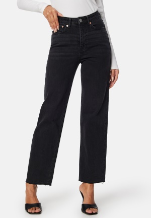 Läs mer om Happy Holly High Straight Ankle Jeans Black denim 46