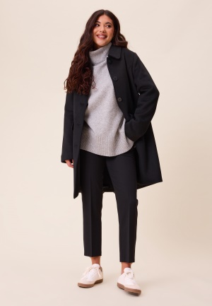 Läs mer om Happy Holly Straight Wool Blend Coat Black 32/34