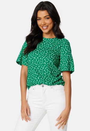 Läs mer om Happy Holly Tris butterfly sleeve blouse Green / Patterned 32/34