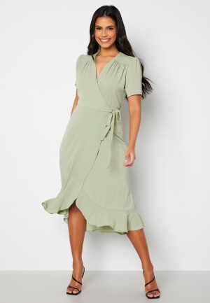 Image of John Zack Short Sleeve Wrap Dress Sage Green XXL (UK18)
