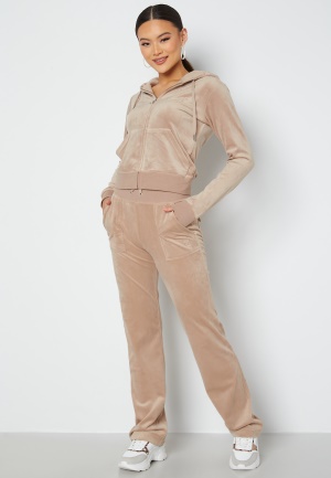 Juicy Couture Del Ray Classic Velour Pant Warm Taupe L