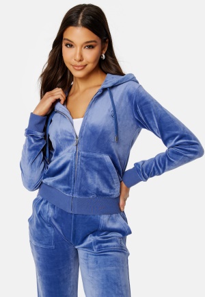 Juicy Couture Robertson Classic Velour Hoodie Grey Blue L