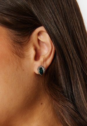 Bilde av Lily And Rose Petite Camille Stud Earrings Emerald / Black Diam One Size