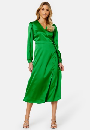 Läs mer om Object Collectors Item Naya L/S Wrap Dress Fern Green 34