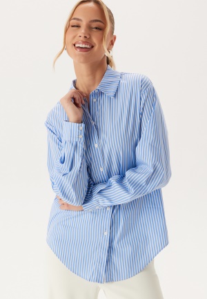 Image of Object Collectors Item Objtutta Lo L/S Shirt Cornflower Blue Stripes:White 36