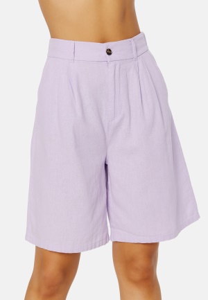 Läs mer om ONLY Caro HW Wide Linen Blend Shorts Pastel Lilac 38