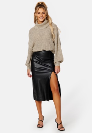ONLY Hanna Faux Leather Skirt Black M
