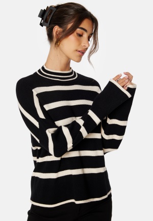 ONLY Ibi L/S Highneck Pullover Black Stripes:W Whit XS