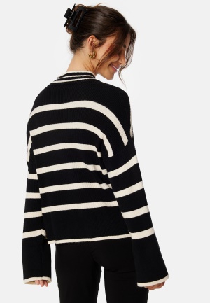 ONLY Ibi L/S Highneck Pullover Black Stripes:W Whit S