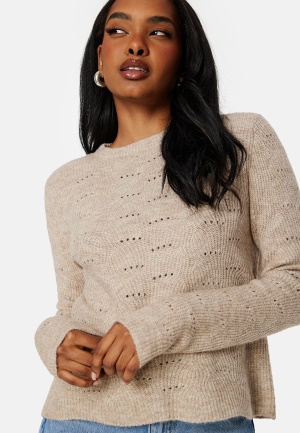 Läs mer om ONLY Lolli L/S Pullover Knit Taupe Gray Det: W Me S