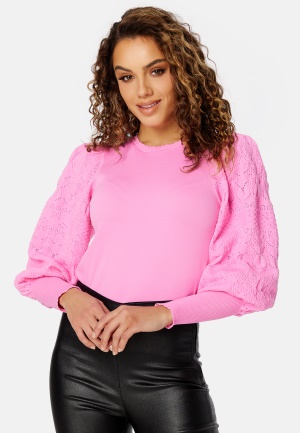 ONLY Melita L/S O-Neck Pullover Knit Fuchsia Pink S