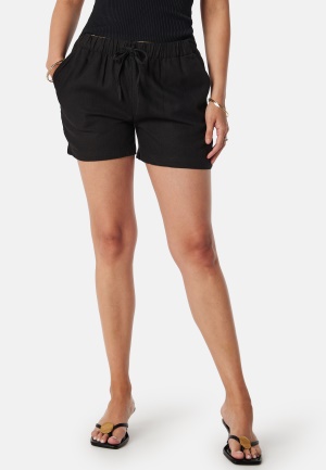 ONLY Onlcaro Linen Pull-Up Shorts Black M