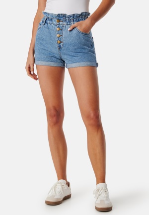 Läs mer om ONLY Onlcuba Paperbag Shorts Medium Blue Denim L