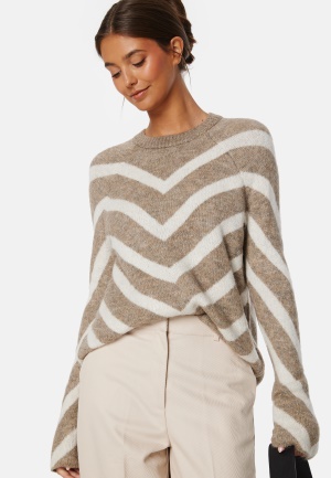 Läs mer om ONLY Onleliza L/S Pullover Knit Mermaid Stripes:WHITECAP GRAY L