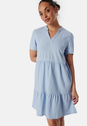 Läs mer om ONLY Onltiri-Caro V-Nec Lin Dress Cashmere Blue XL