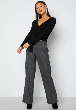 ONLY Poptrash-Suki MW Wide Check Pant Black Checks Cloud D XS/30