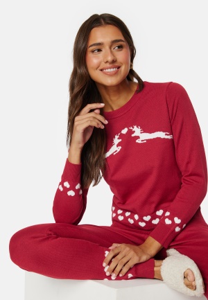ONLY Xmas Snowflake LS O-Neck Chili Pepper Pattern XS