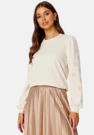 Pieces Brunda LS Sweat Buttercream XS