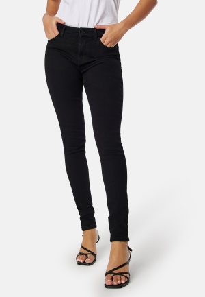 Läs mer om Pieces Dana MW Skinny Jeans Black Denim XL/32