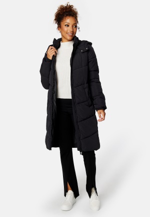 Pieces Jamilla Long Puffer Jacket Black XS